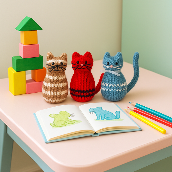 🐱 Tiny Cat – Free Knitting Pattern (Step-by-Step Guide)