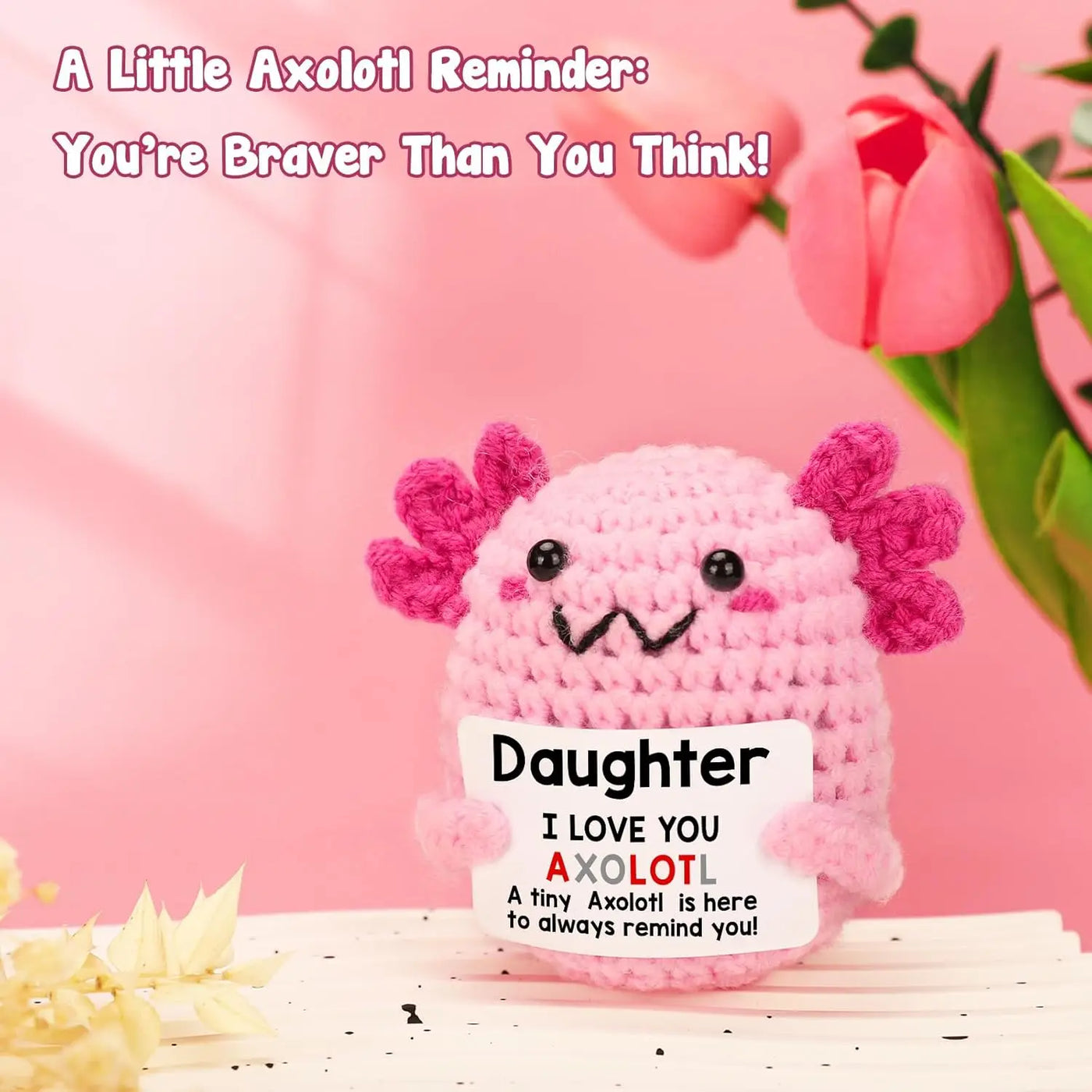 Funny Crochet Positive Energy Axolotl Doll