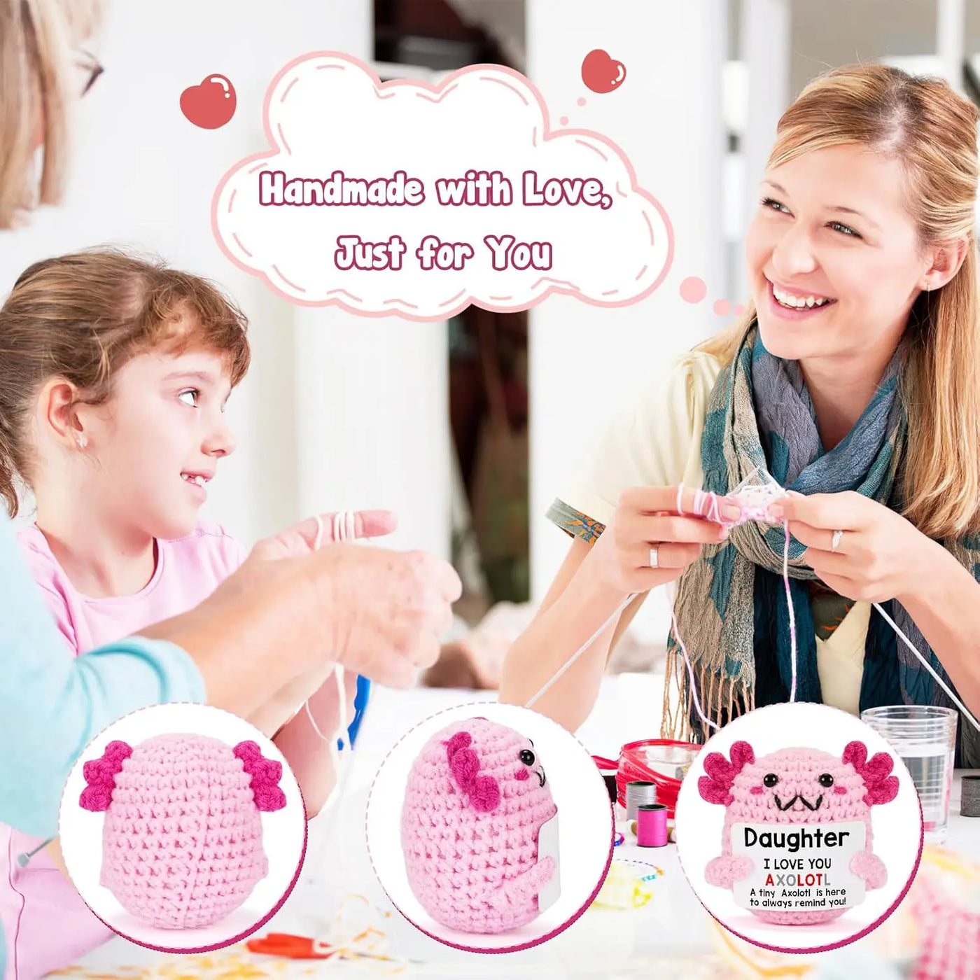 Funny Crochet Positive Energy Axolotl Doll
