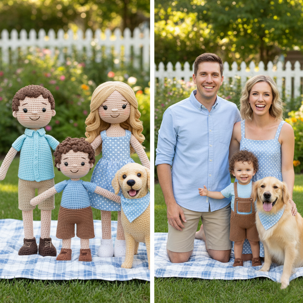 Handmade Custom Family Crochet Doll